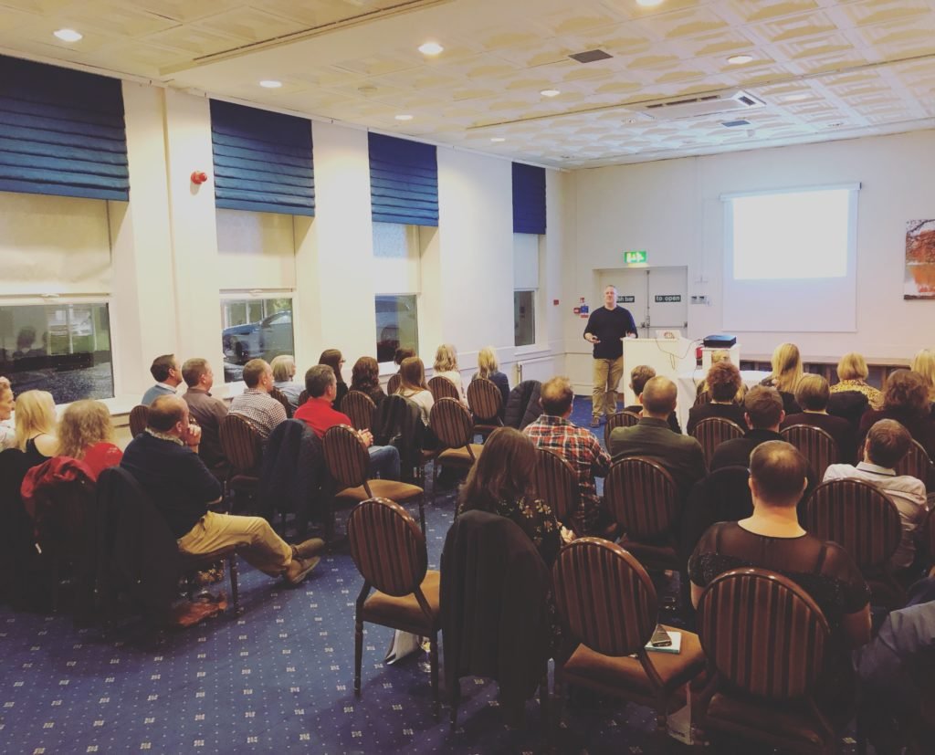 Dr Ben Parris of Bournemouth university lecturing at the Anglo European College of Therapeutic Hypnosis.
